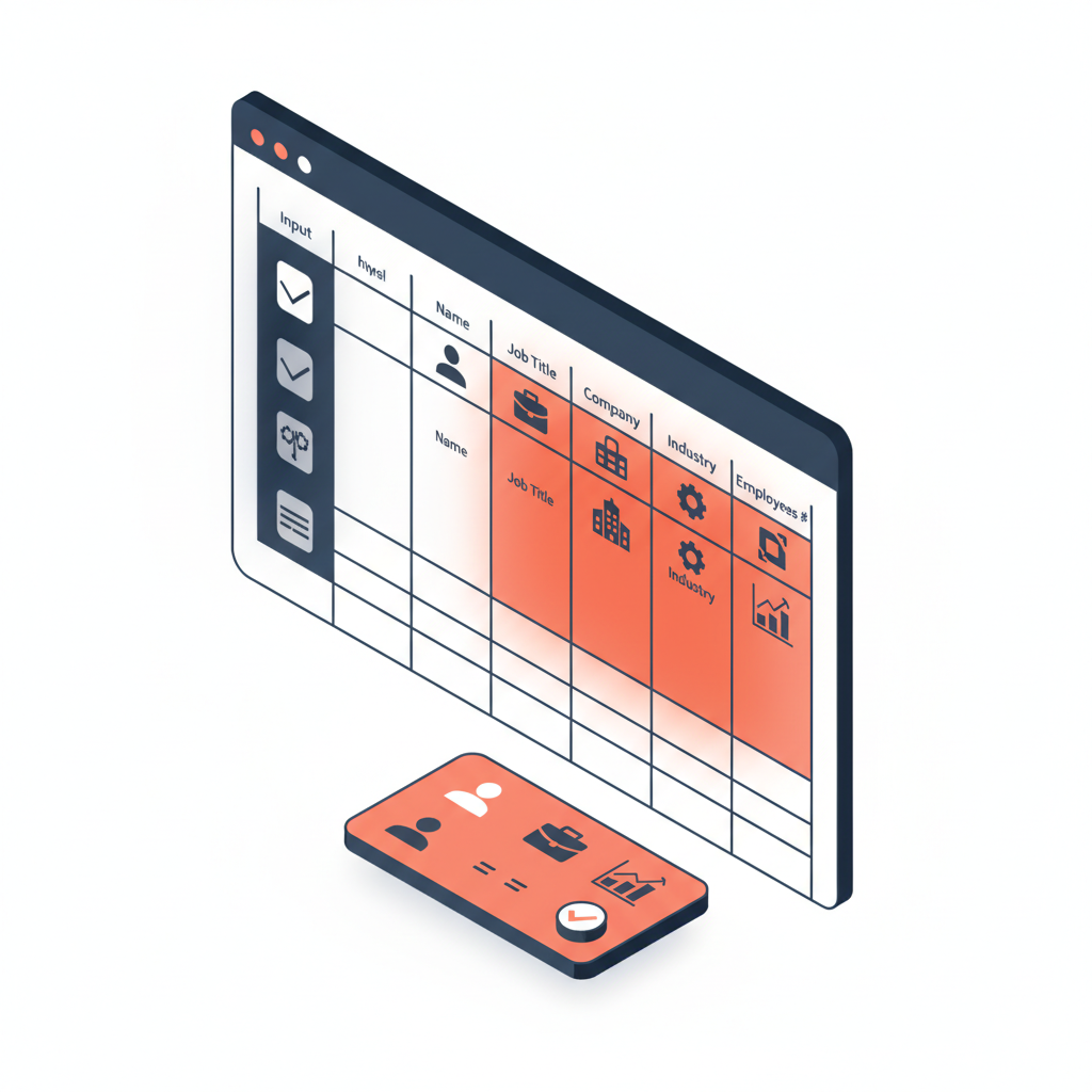 Aperçu de tableur montrant des données de profils et d'entreprises LinkedIn exportées par Vayne