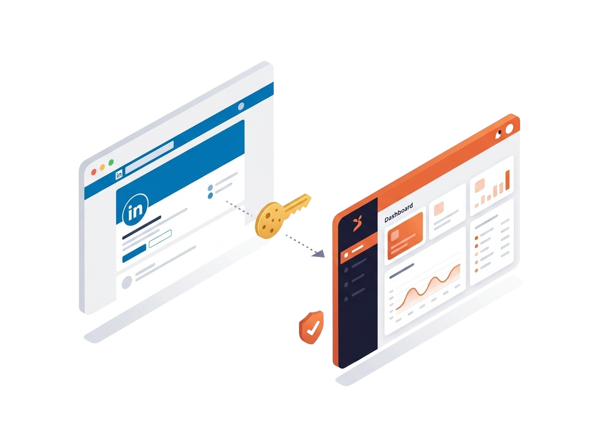 Interface de connexion du cookie Sales Navigator montrant comment coller votre cookie de session