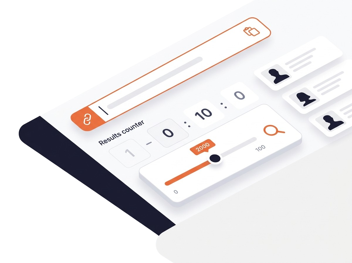 Interface Vayne montrant le champ de collage d'URL et le sélecteur de nombre de profils pour le scraping Sales Navigator