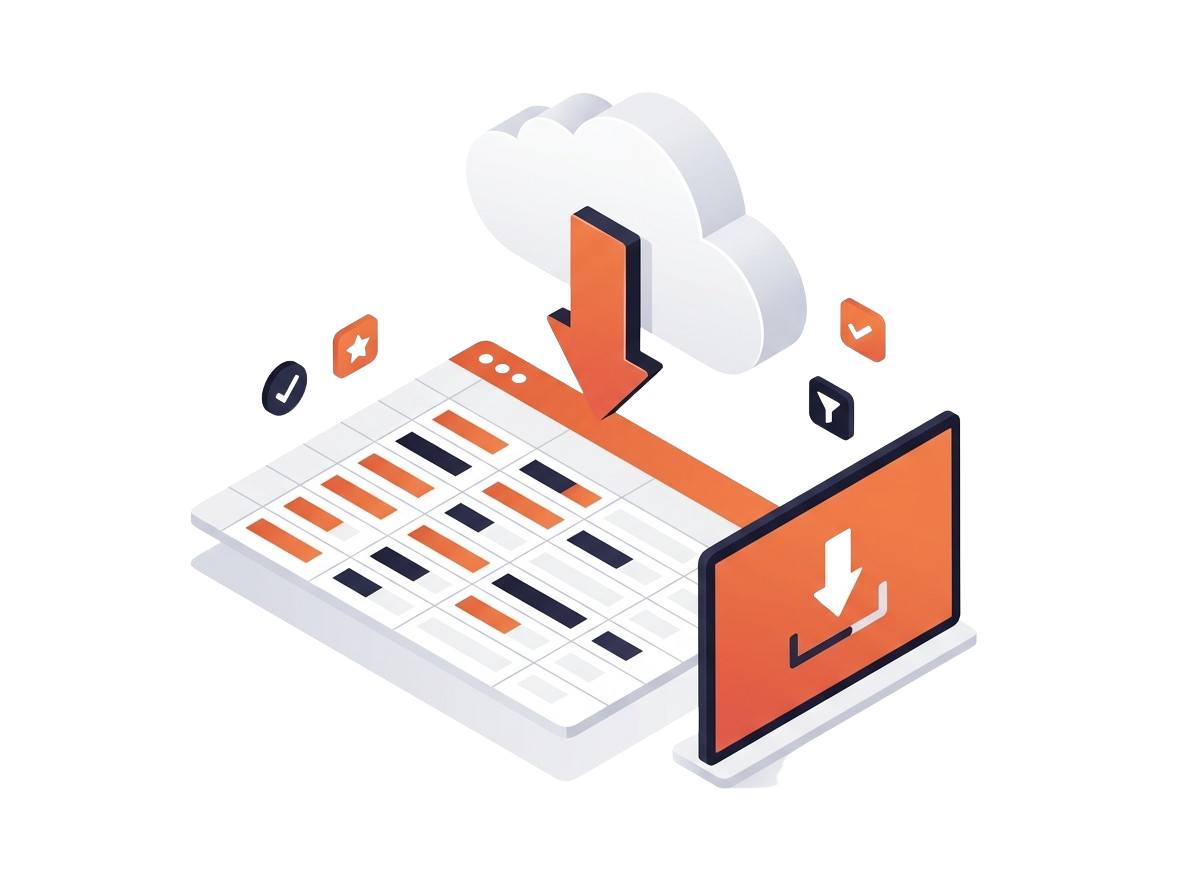 Interface de téléchargement CSV montrant les colonnes de données de leads enrichies prêtes à l'export
